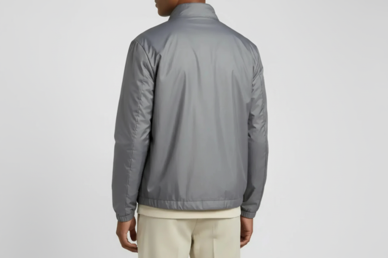 Grijze bomber jacket achterkant zonder tekst