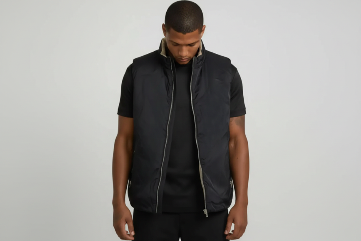 Zwarte bodywarmer voorkant zonder tekst